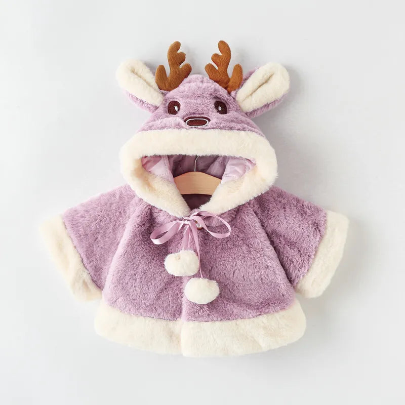 Christmas Elk Plush Baby Jacket