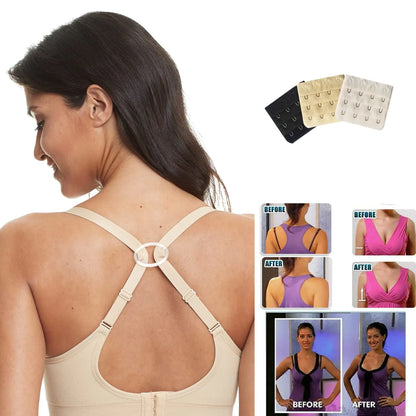 HOFISH 3-Pack Full Bust Seamless Maternity Bras with Extra Extenders & Clips