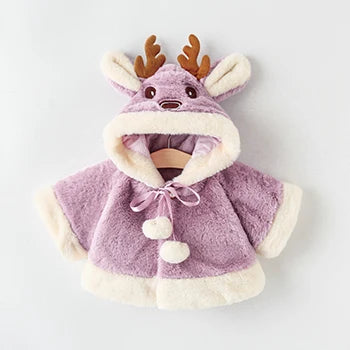 Christmas Elk Plush Baby Jacket