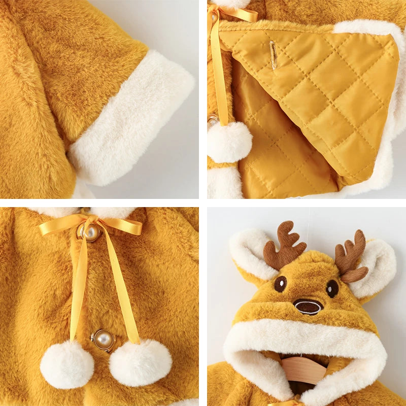 Christmas Elk Plush Baby Jacket