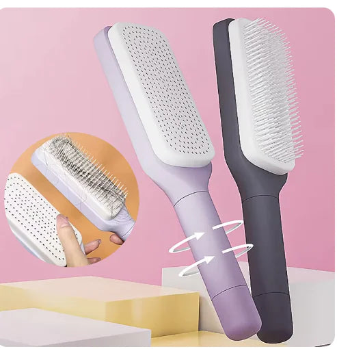 4 In 1 Self Cleaning Hair Brush New Self-Cleaning Anti-Static